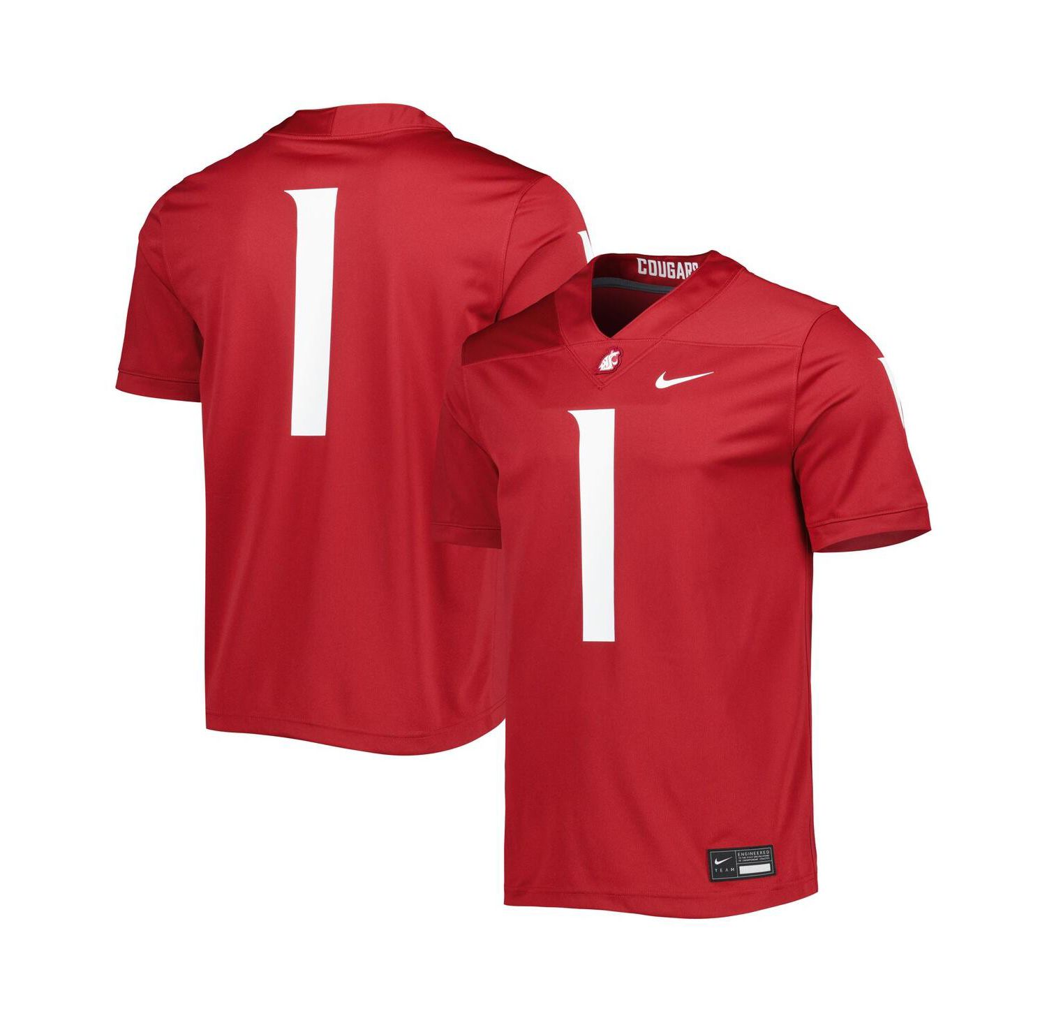 Men's #1 Crimson Washington State Cougars Untouchable Football Jersey