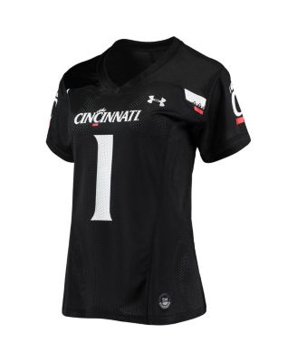 Women's #1 Black Cincinnati Bearcats Finished Replica Football Jersey