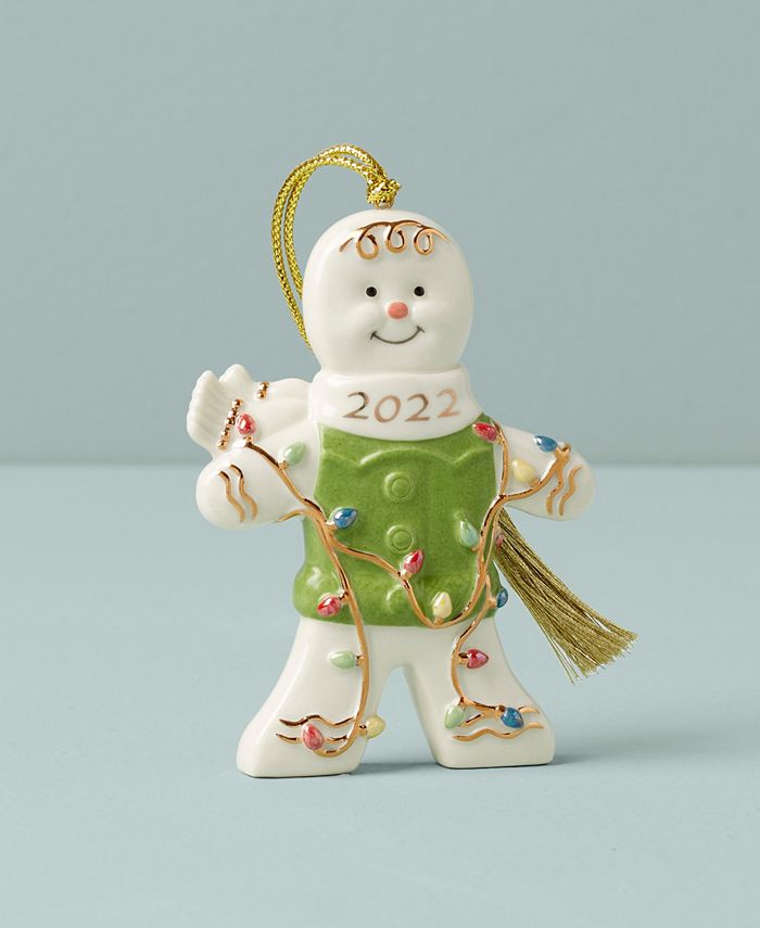 Lenox Ornamenti Di Natale 2022 In Porcellana - Snoopy Con Ciondolo Dorato, Decorazione Albero Multicolore