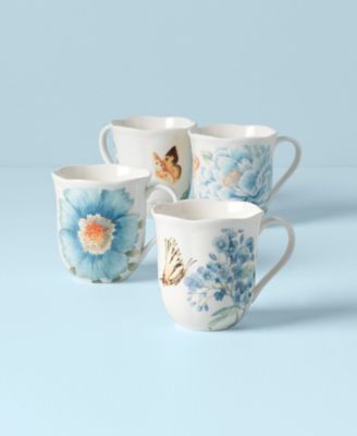 Butterfly Meadow Blue Assorted Mugs, Set of 4