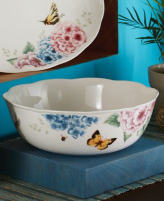 Butterfly Meadow Hydrangea Serving Bowl, 10"