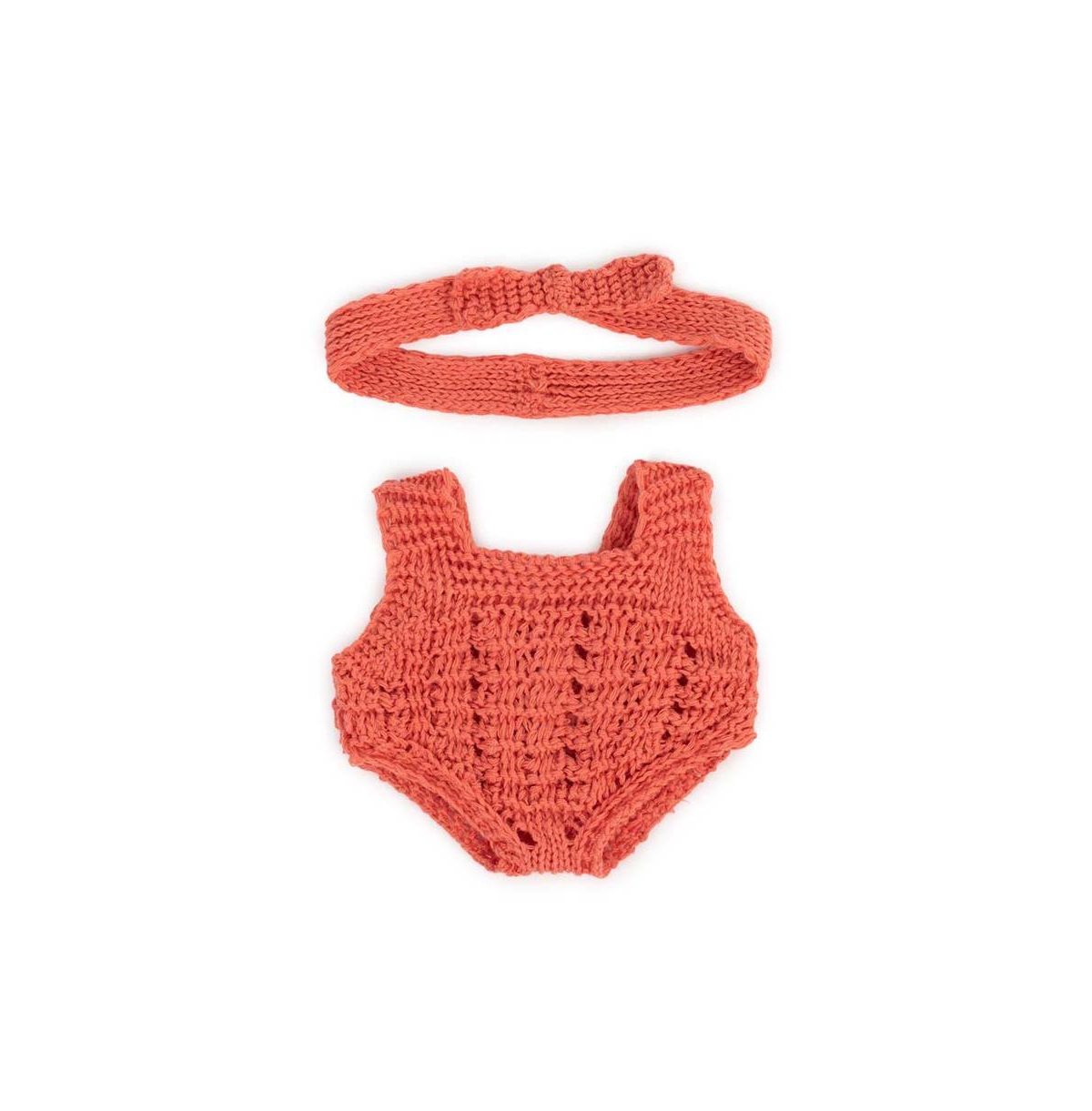 Miniland Knitted Doll Outfit 8.25" In Red