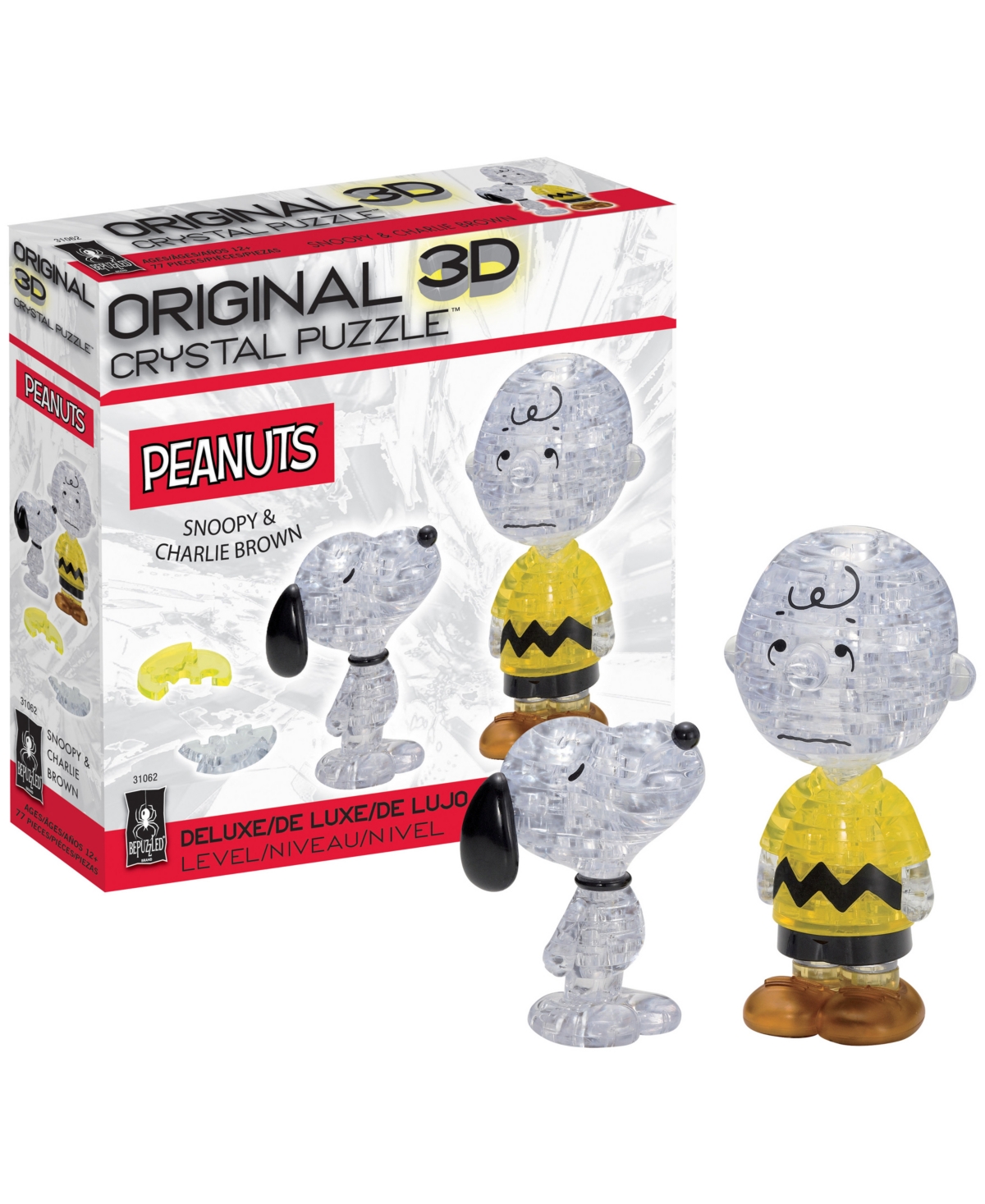 Shop Bepuzzled 3d Crystal Peanuts Snoopy Charlie Brown Puzzle Set, 77 Pieces In Multi Color