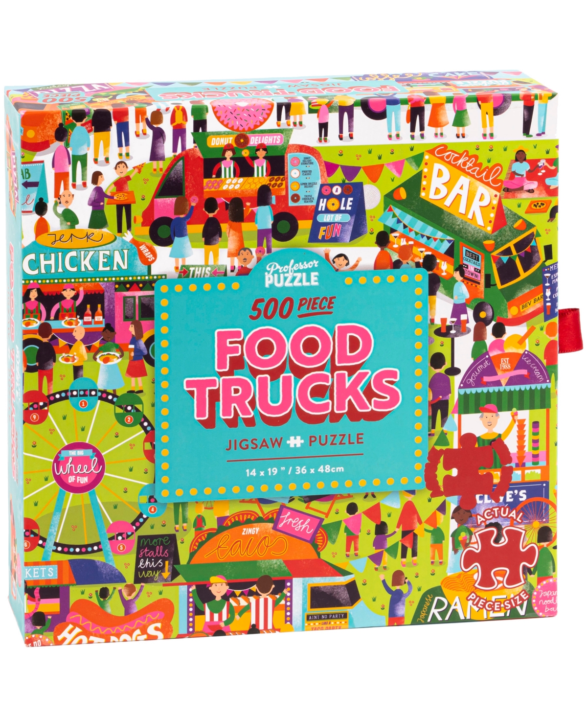 Professor Puzzle Kids' Food Trucks Jigsaw Puzzle Set, 502 Pieces In Multi Color