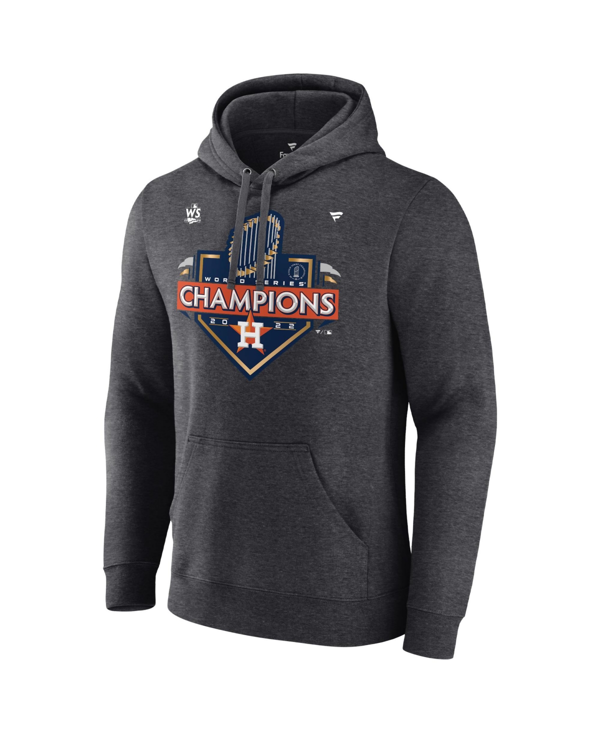 Men's FanaticsHouston Astros 2022 World Series Champions Locker Room Pullover Hoodie - Heather Charcoal