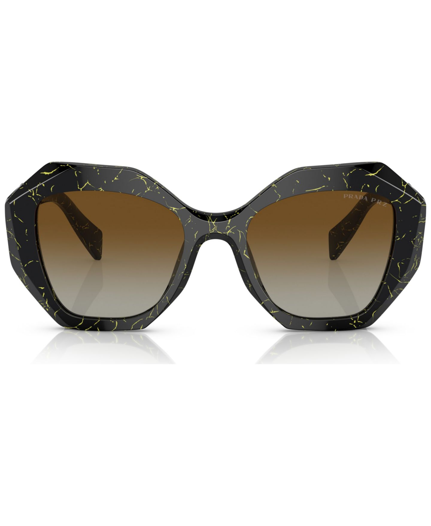Женские солнцезащитные очки Prada Symbole Irregular, PR 16WSF, цвет: Чёрный / Жёлтый — фото 2