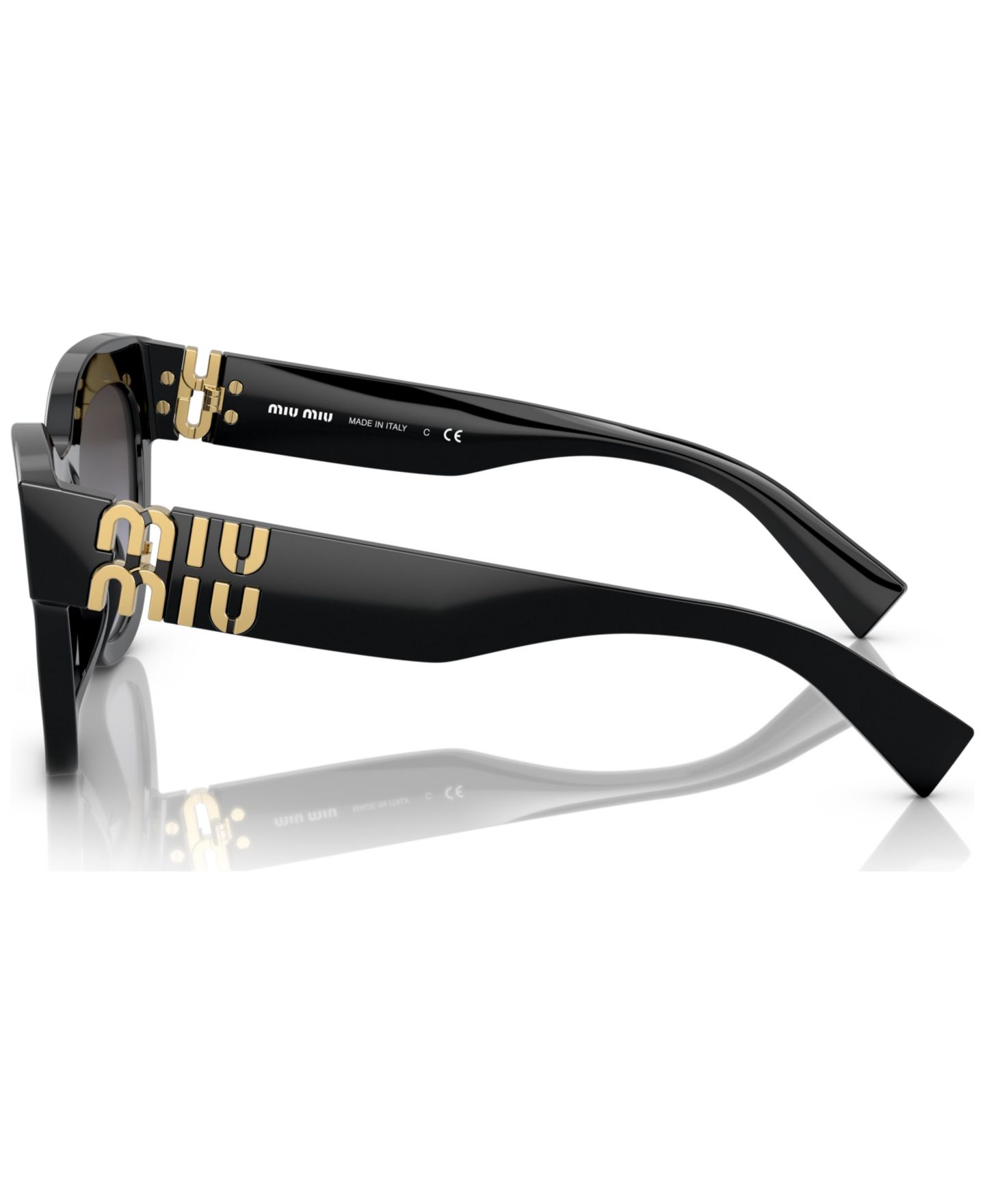 Женские солнцезащитные очки MIU MIU Sunglasses, MU 01YS, цвет: Чёрный — фото 3