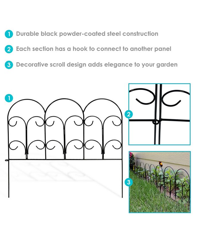 Sunnydaze Decor 40Piece Victorian Steel Garden Border Fencing 60 ft