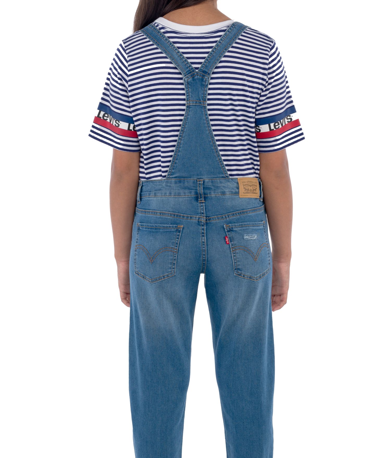Комбинезон Levi's Adjustable Waistband Girlfriend Denim Overalls для девочек, цвет: 452 Небесно-голубой — фото 6