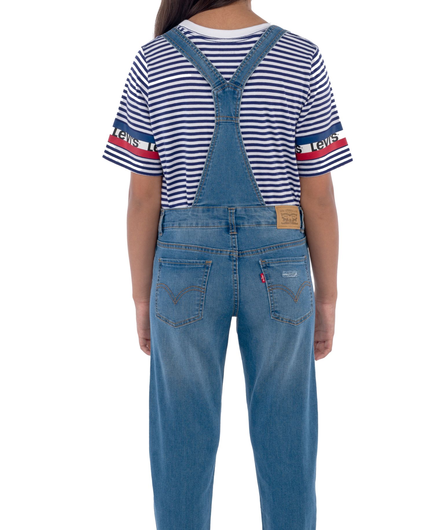 Big Girls Adjustable Waistband Girlfriend Denim Overalls