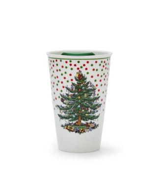 Christmas Tree Polka Dot Travel Mug