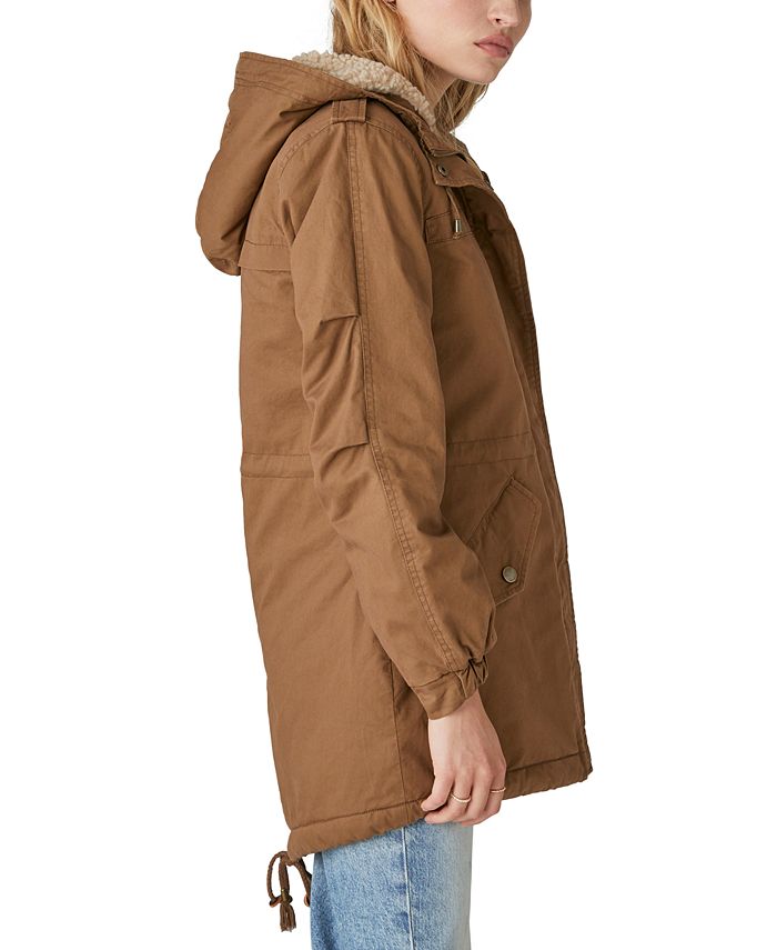 Lucky Brand Women's Hooded Utility Sherpa Jacket Macy's