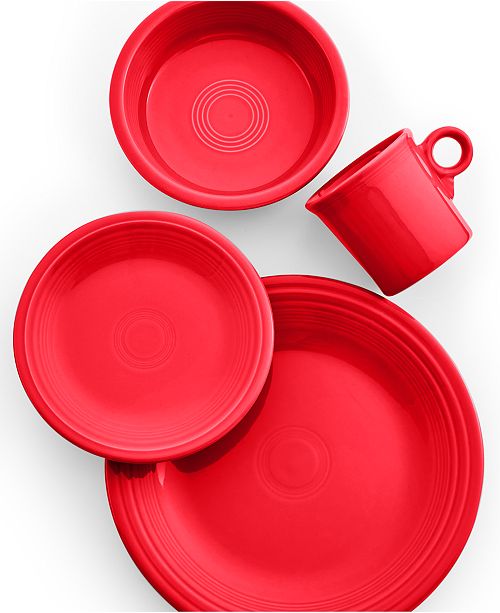 Fiesta Scarlet 4Piece Place Setting Dinnerware Dining