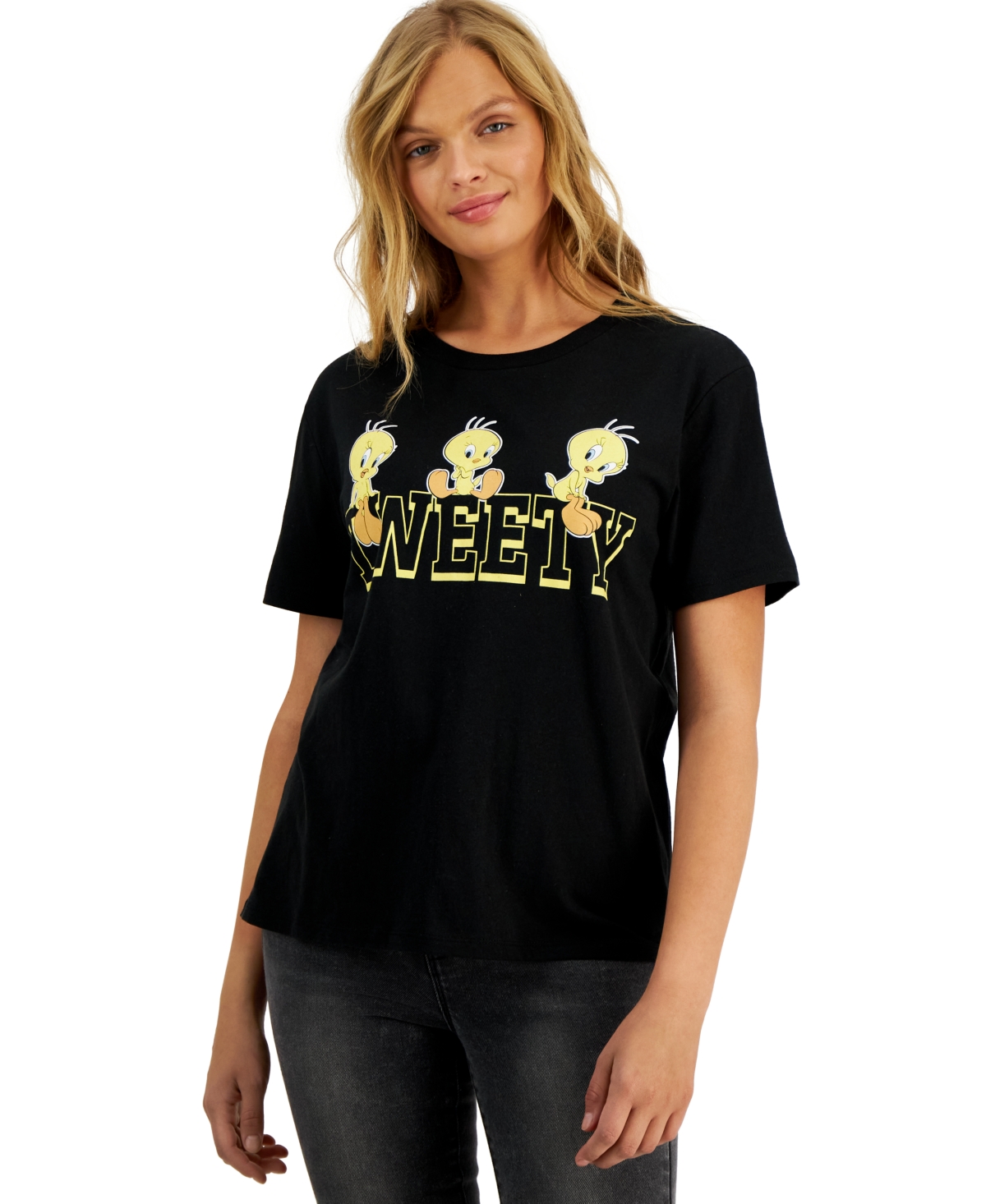 Love Tribe Juniors' Crew-Neck Tweety-Bird-Graphic T-Shirt