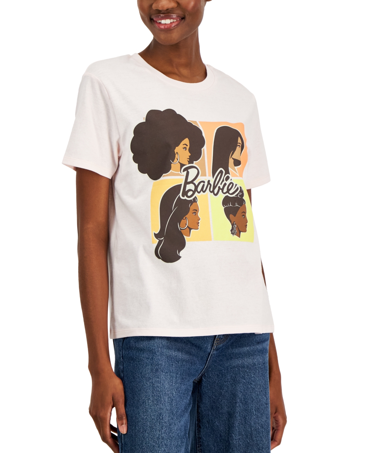 Love Tribe Juniors' Crew-Neck Short-Sleeve Barbie-Graphic T-Shirt