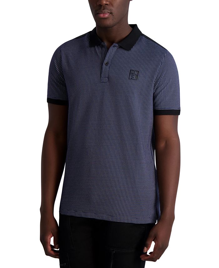 Karl Paris Short-Sleeve Square Print Polo Shirt & Reviews - Casual Button-Down Shirts - - Macy's