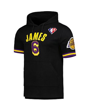 Men's Los Angeles Lakers LeBron James Pro Standard Black Name & Number  Short Sleeve Pullover Hoodie