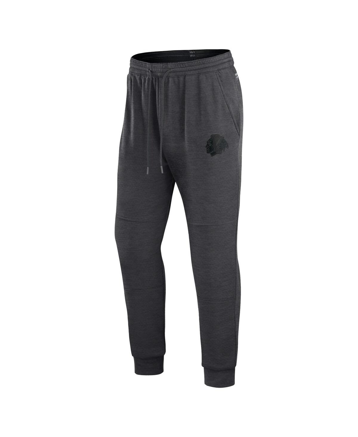 Men's FanaticsChicago Blackhawks Authentic Pro Road Jogger Sweatpants - Heather Charcoal