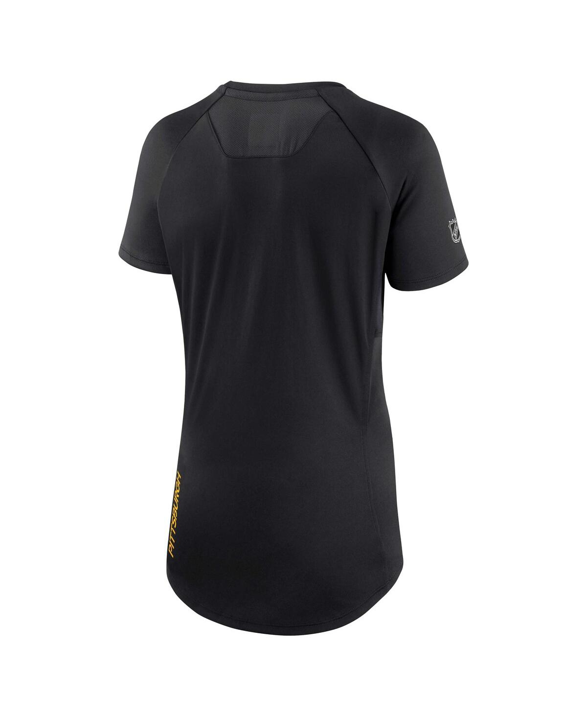 Women's Fanatics Black Pittsburgh Penguins Authentic Pro Rink Raglan Tech T-shirt