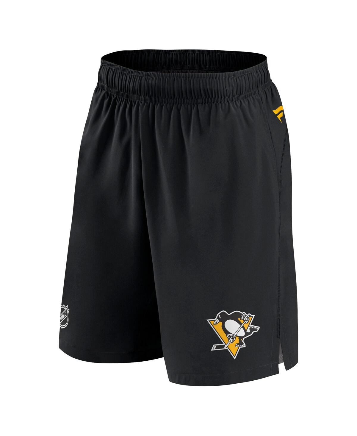 Shop Fanatics Men's  Black Pittsburgh Penguins Authentic Pro Rink Shorts