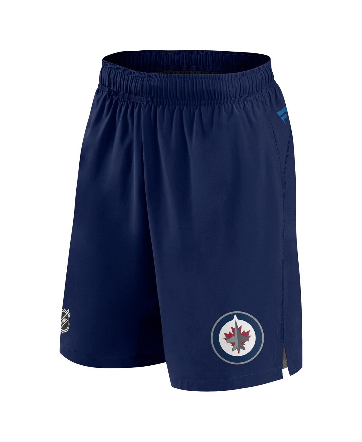 Shop Fanatics Men's  Navy Winnipeg Jets Authentic Pro Rink Shorts