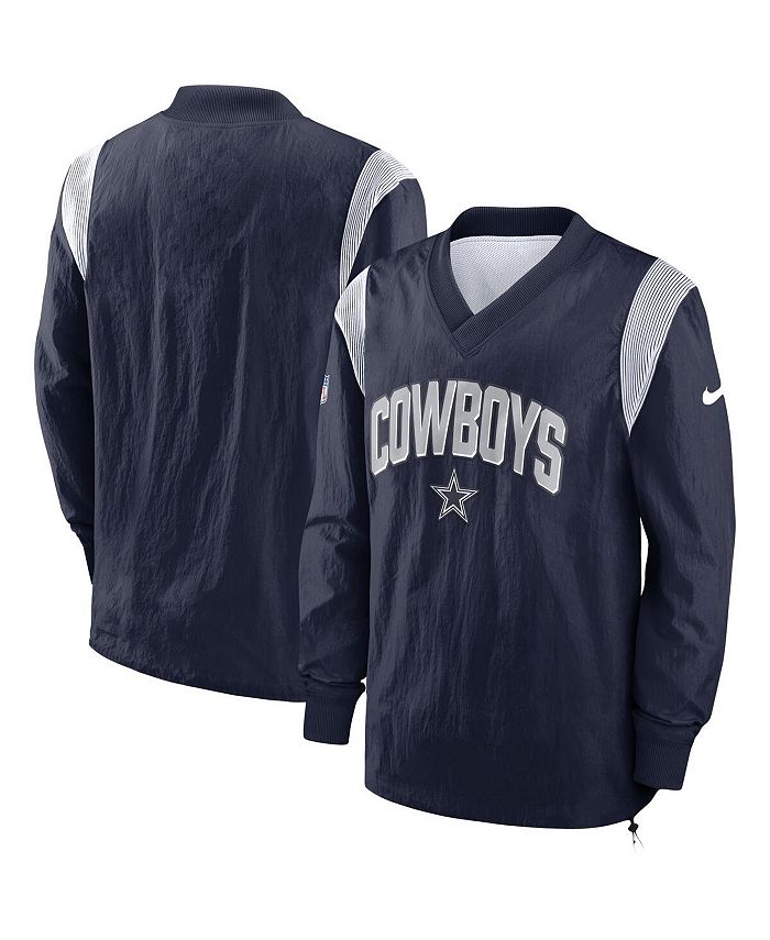 Nike Men's Navy Dallas Cowboys Sideline Athletic Stack V-neck Pullover  Windshirt Jacket - Macy's