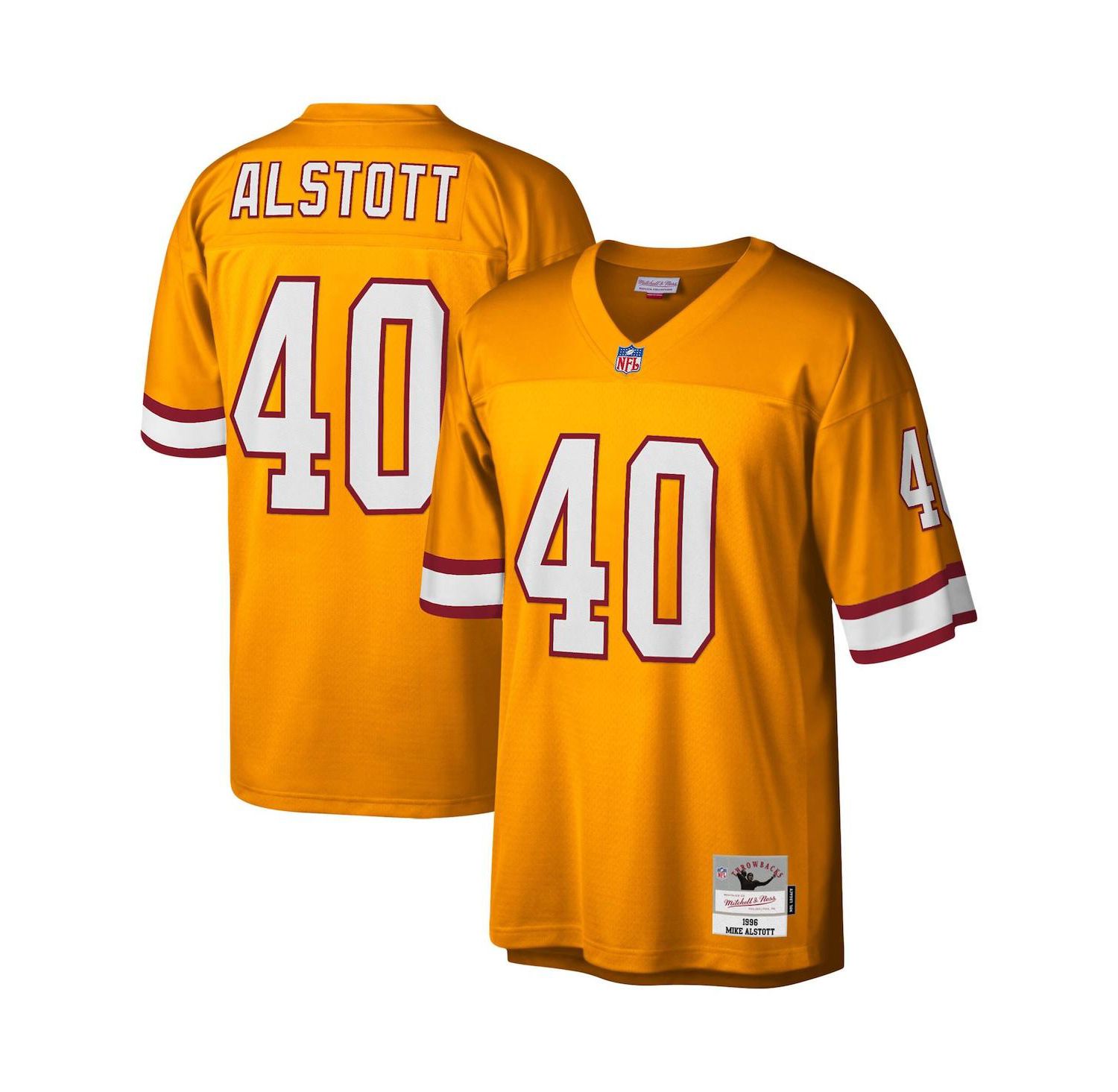 Men's Mike Alstott Orange Tampa Bay Buccaneers Big and Tall 1996 Retired Player Replica Jersey