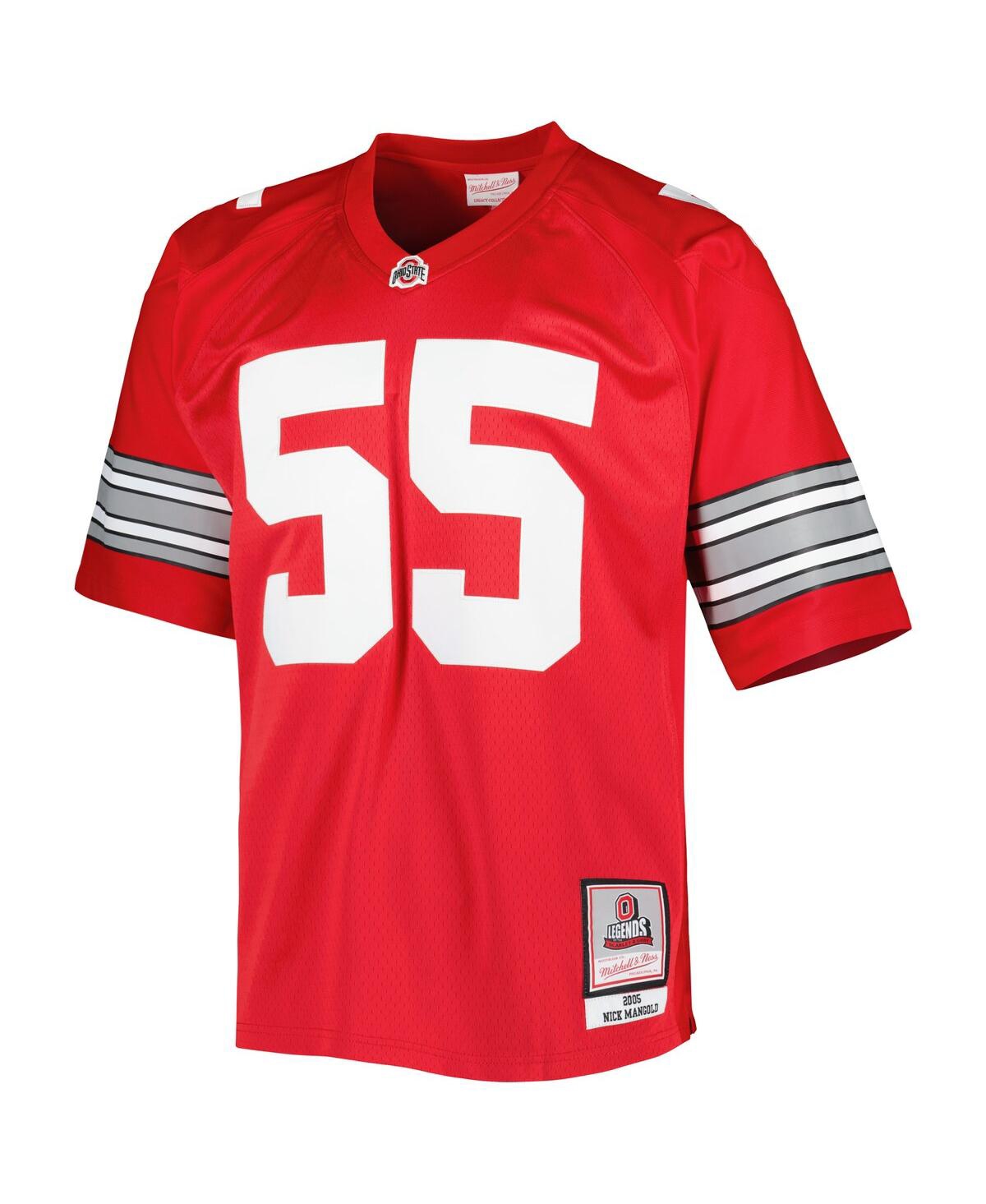 Men's Mitchell & Ness Nick MangoldOhio State Buckeyes Authentic Jersey - Scarlet