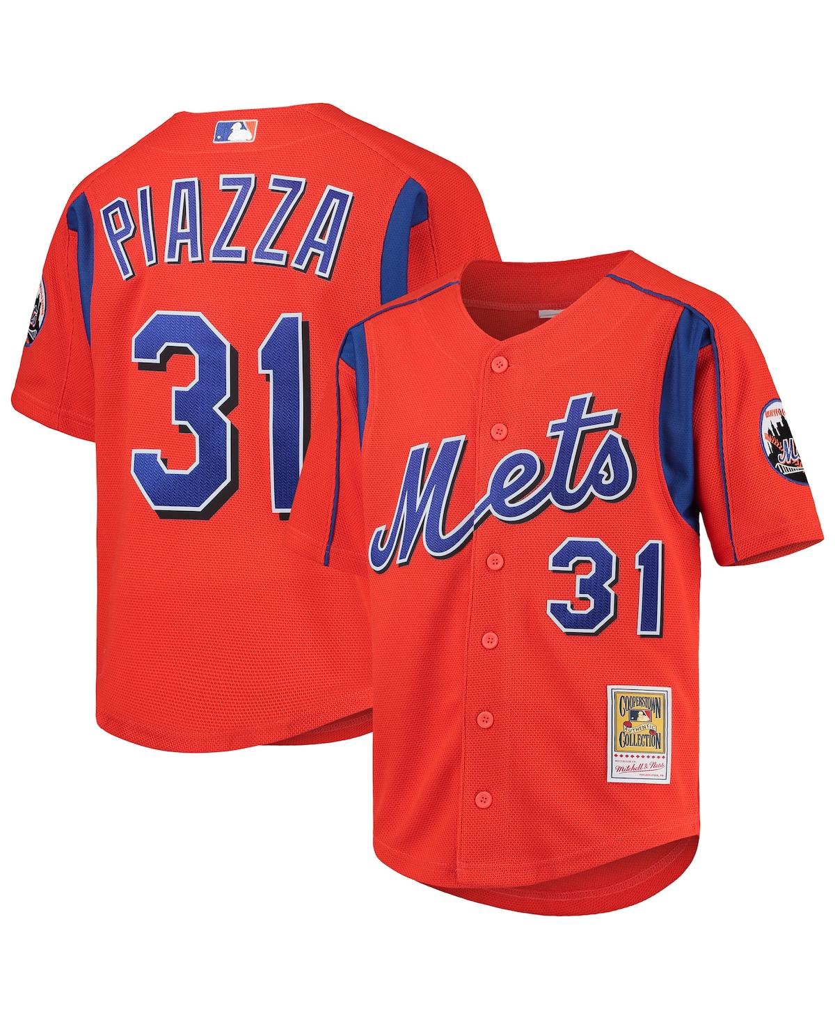 Big Boys Mitchell & Ness Mike PiazzaNew York Mets Cooperstown Collection Mesh Batting Practice Jersey - Orange
