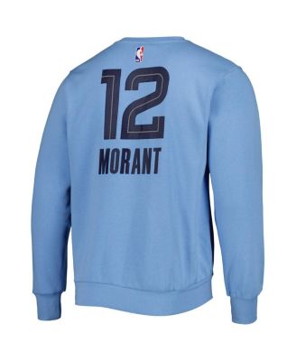 Men's Ja Morant Light Blue Memphis Grizzlies Statement Name and Number Pullover Sweatshirt