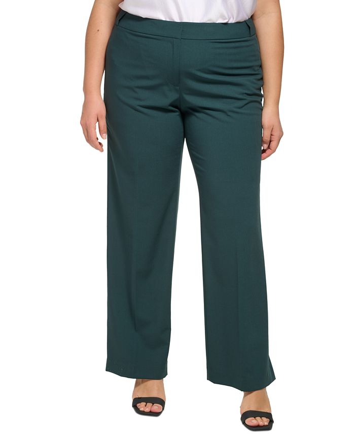 Calvin Klein Plus Size Lux Highline Straight-Leg Pants & Reviews - Pants &  Capris - Women - Macy's