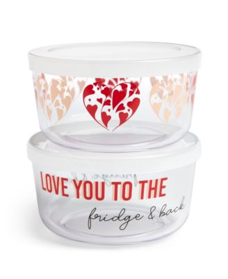 The Cellar - Set of 2 Heart Acrylic Food Storage Containers