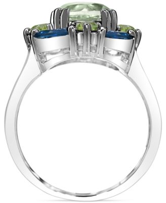 Multi-Gemstone Cluster Ring (3-5/8 ct. t.w.) in Sterling Silver