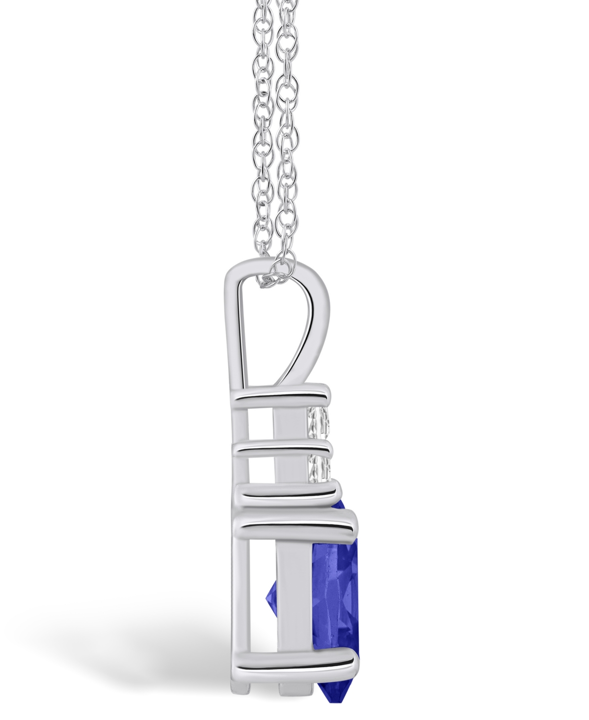 Macy's Tanzanite (1-1/4 Ct. t.w.) and Diamond (1/10 Ct. t.w.) Pendant Necklace