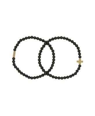 Charged Stone Beaded 2 Pieces Bracelet Set - Onyx 30$