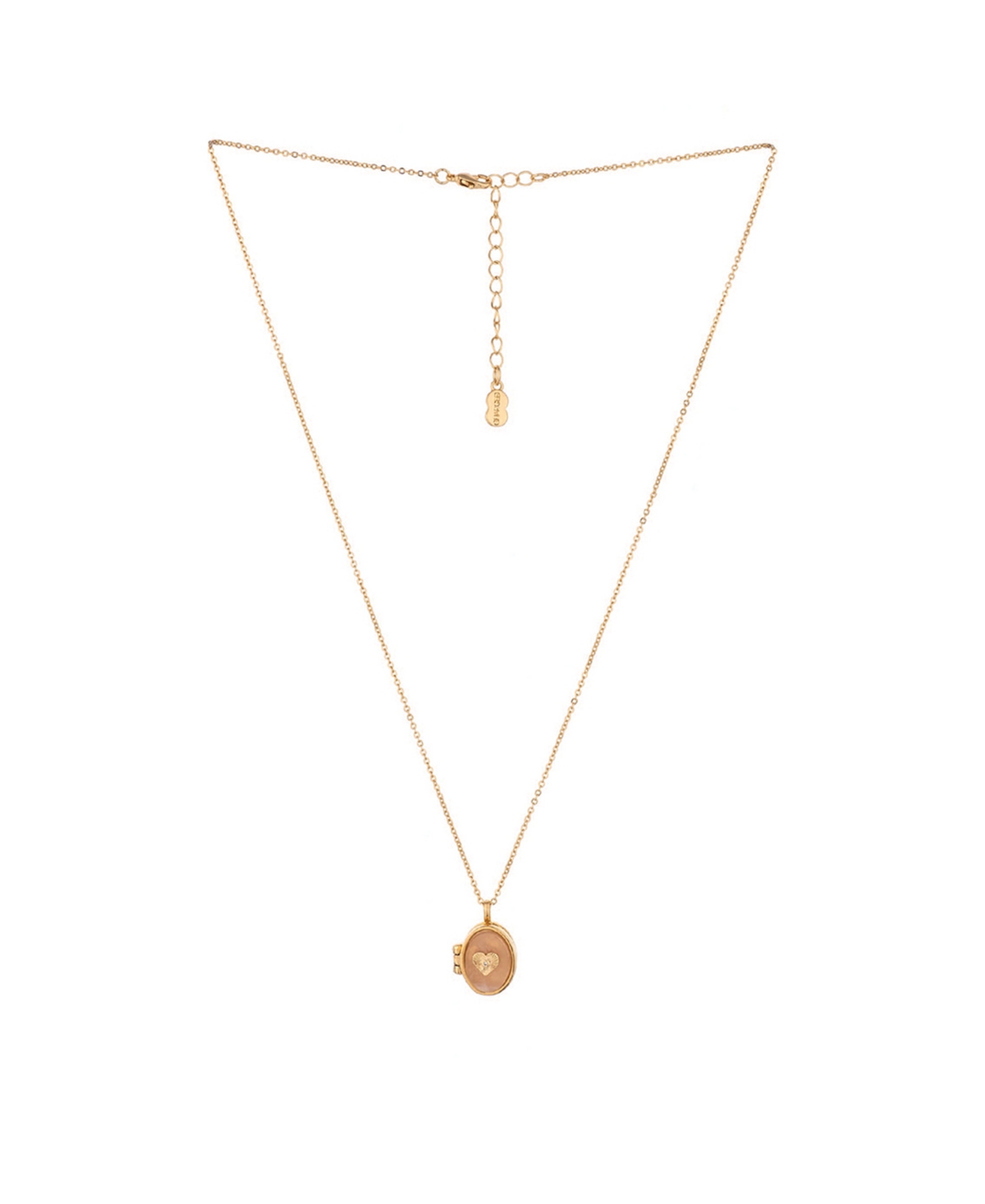 Stone Locket Necklace - Rose Quartz
