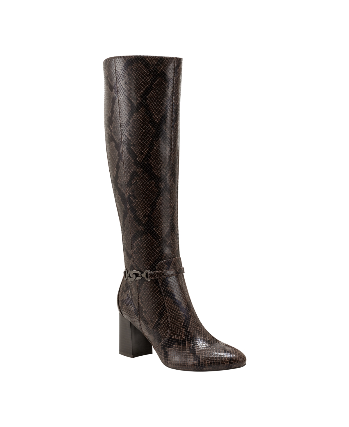 Women's Brenda Regular Calf Knee High Boots - Dark Brown - Textile