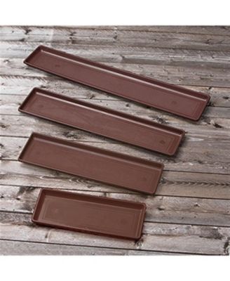 (#10183) Plastic Flower Box Tray, Brown 18"