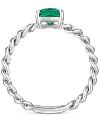 Amethyst Solitaire Chain Link Ring (7/8 ct. t.w.) in 14k Rose Gold-Plated Sterling Silver (Also in Blue Topaz, Emerald, Sapphire and Ruby)