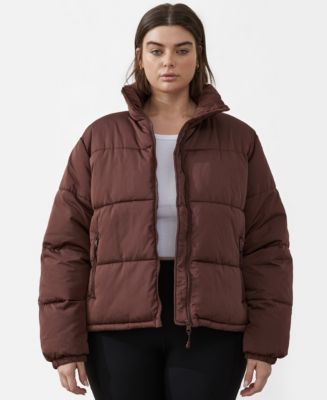 cozy brown jacket outer / 大人s（mom） COTTON ON Trendy Plus Size Active Mother Puffer Jacket - Macy's