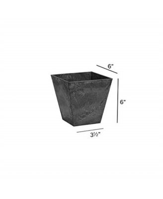 Ella Indoor Outdoor Square Plastic Resin Planter Black 6 Inch
