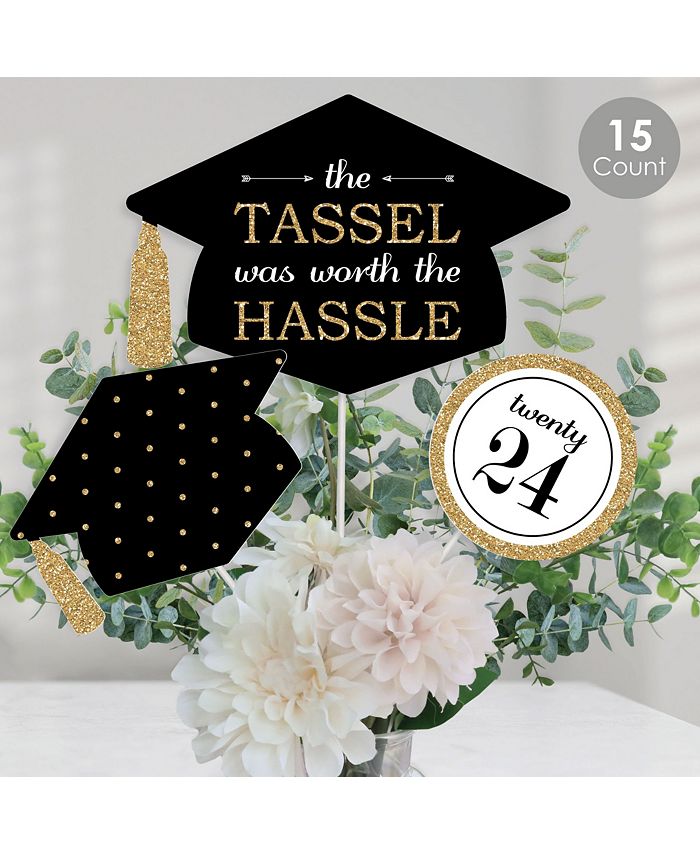 Big Dot of Happiness Gold Tassel Worth The Hassle - Candy Bar