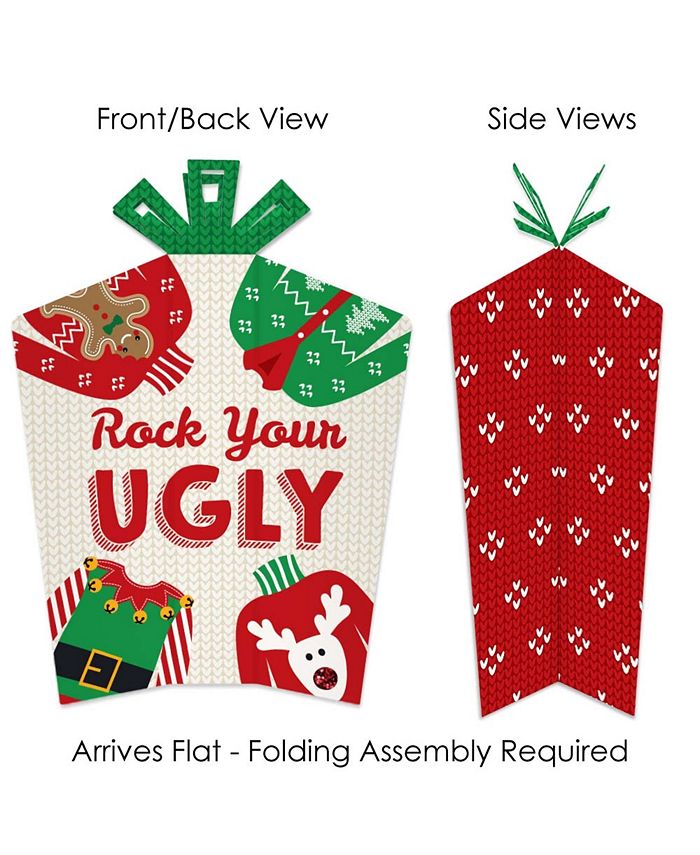 Big Dot of Happiness Ugly Sweater Table Decor Christmas Party Fold