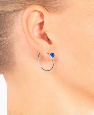 Crystal (0.46 ct.t.w) Pull Through Hoop Earrings