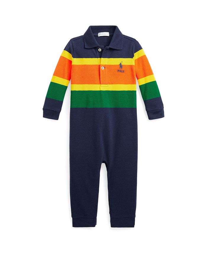 Polo Ralph Lauren Baby Boys Striped Mesh Polo Coverall Macy's