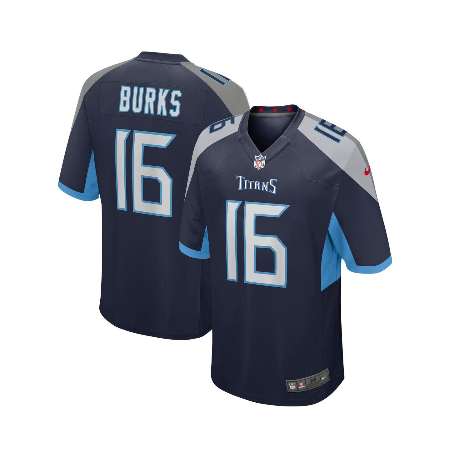 Мужской топ Nike Treylon Burks Tennessee Titans 2022 NFL Draft First Round Pick Game Jersey, цвет: Тёмно-синий — фото 1