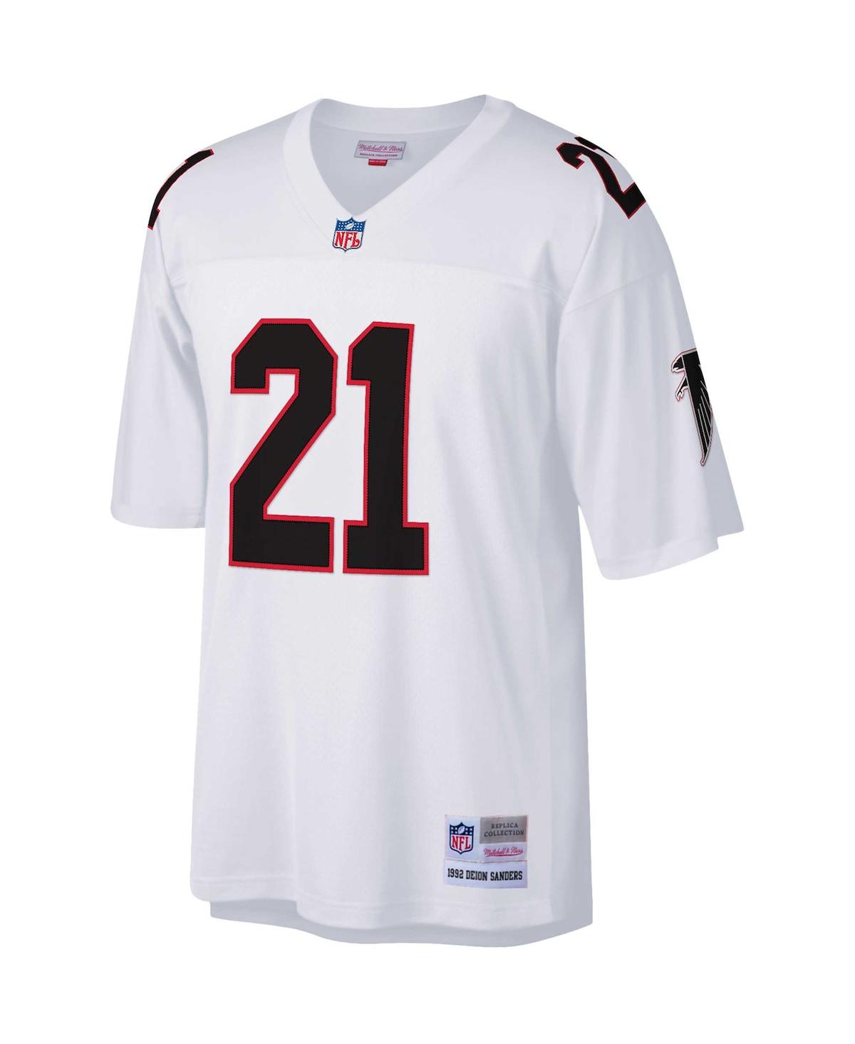 Men's Mitchell & Ness Deion SandersAtlanta Falcons Big and Tall 1992 Retired Player Replica Jersey - White
