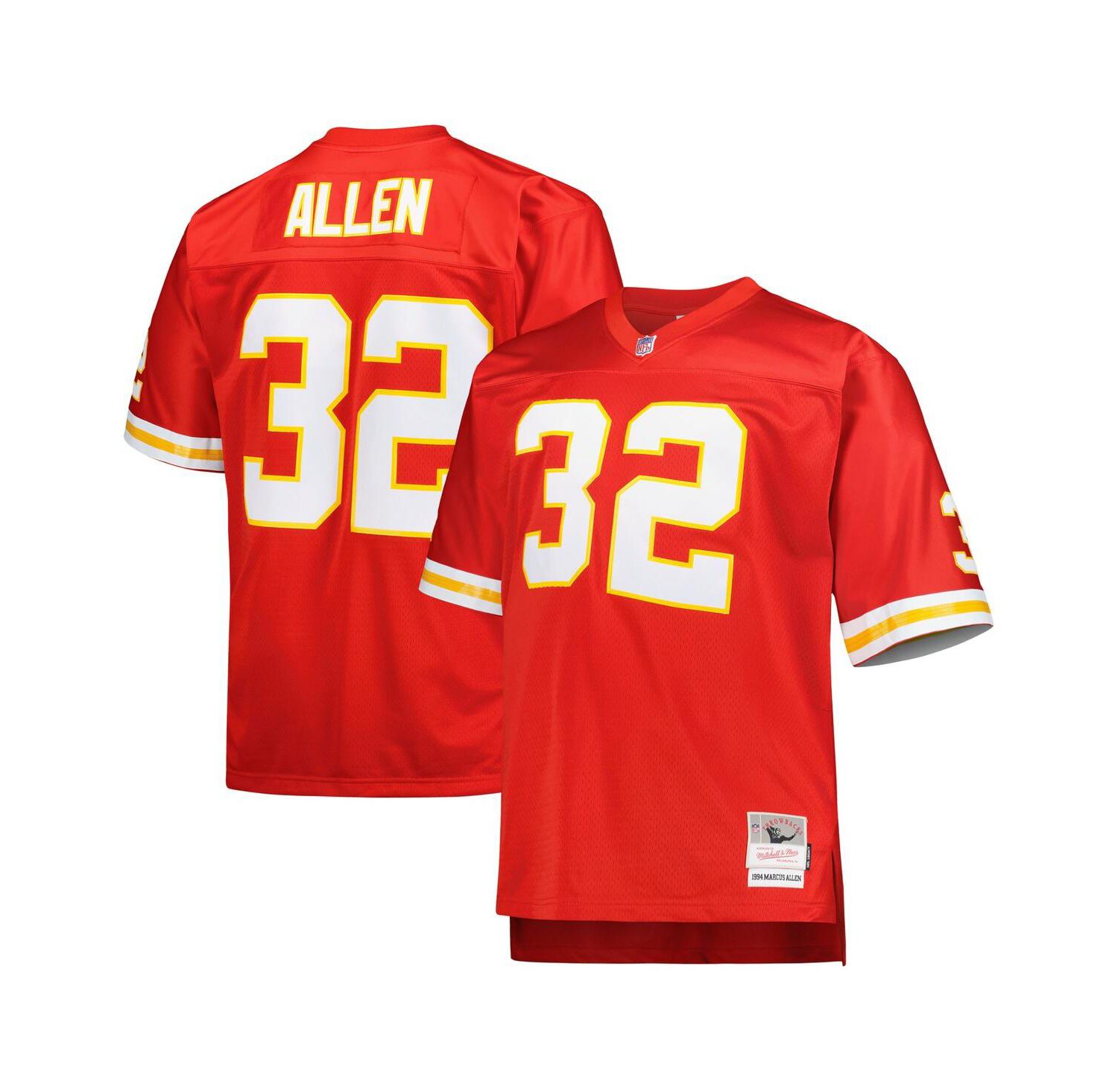 Men's Marcus Allen Red Kansas City Chiefs Big and Tall 1994 Retired Player Replica Jersey