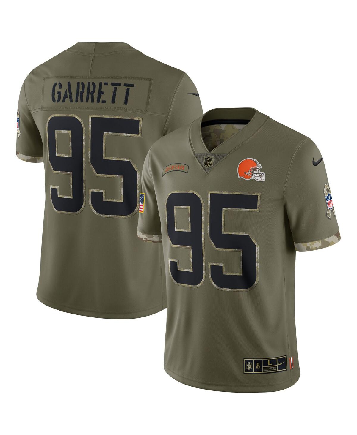 Men's Nike Myles Garrett Olive Cleveland Browns 2022 Salute To Service Limited Jersey