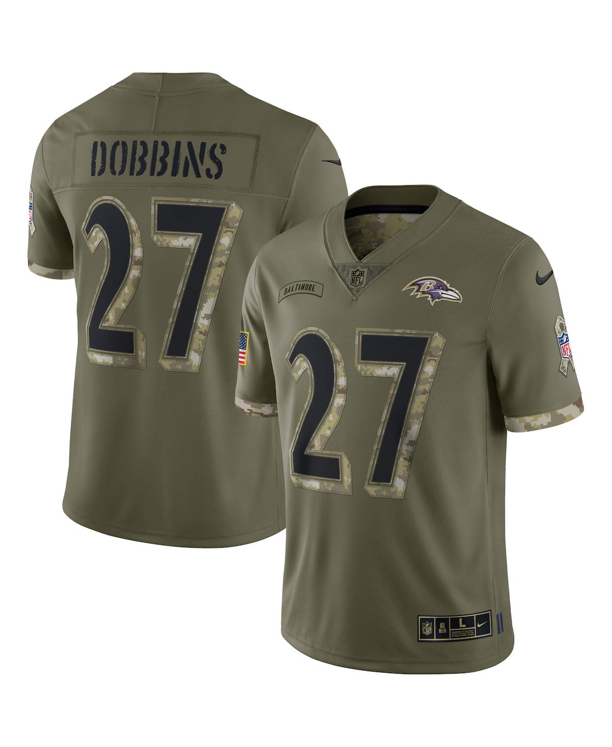 Men's Nike J.k. Dobbins Olive Baltimore Ravens 2022 Salute To Service Limited Jersey